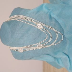 Monet white chain 4 strand necklace goldtone clasp and extention